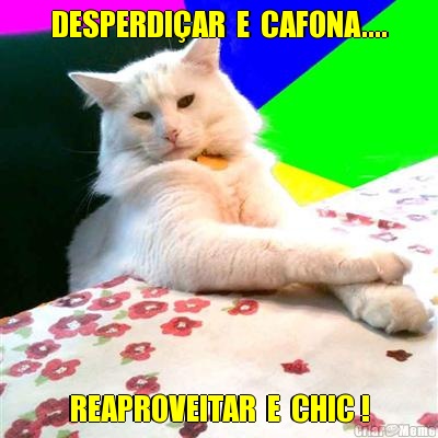 DESPERDI�AR  E  CAFONA.... REAPROVEITAR  E  CHIC !