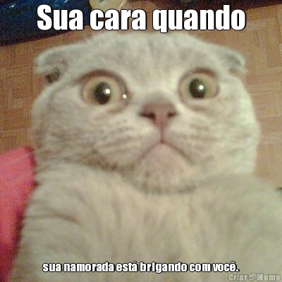 Sua cara quando sua namorada est� brigando com voc�.