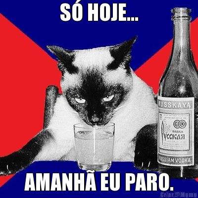 S� HOJE... AMANH� EU PARO.