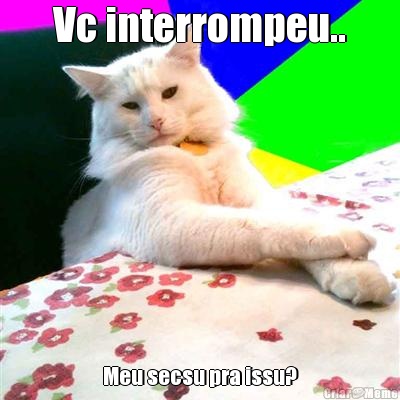 Vc interrompeu.. Meu secsu pra issu?