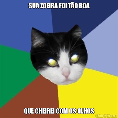 SUA ZOEIRA FOI T�O BOA QUE CHEIREI COM OS OLHOS