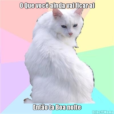 O Que voc� ainda vai ficar ai Ent�o ta Boa noite