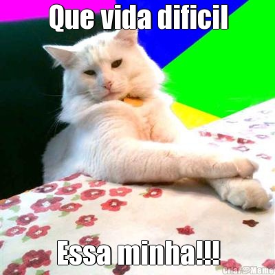 Que vida dificil Essa minha!!!