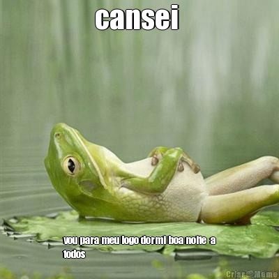 cansei  vou para meu logo dormi boa noite  a
todos 
