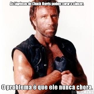 As l�grimas de Chuck Norris podem curar o c�ncer. O problema � que ele nunca chora.