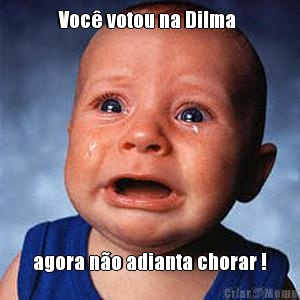 Voc� votou na Dilma  agora n�o adianta chorar !