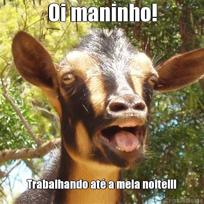 Oi maninho! Trabalhando at� a meia noite!!!