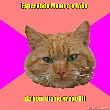 Esperando Manu e o Jo�o  da bom dia no grupo!!!!