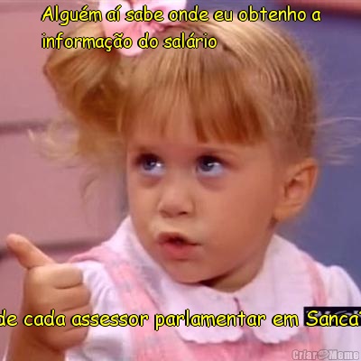 Algu�m a� sabe onde eu obtenho a
informa��o do sal�rio de cada assessor parlamentar em Sanca?