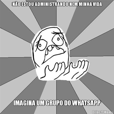 N�O ESTOU ADMINISTRANDO NEM MINHA VIDA IMAGINA UM GRUPO DO WHATSAPP
