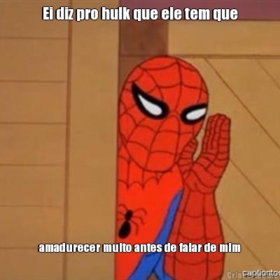 Ei diz pro hulk que ele tem que amadurecer muito antes de falar de mim