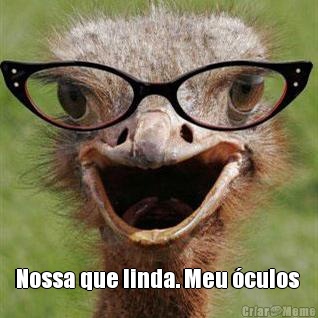  Nossa que linda. Meu �culos 