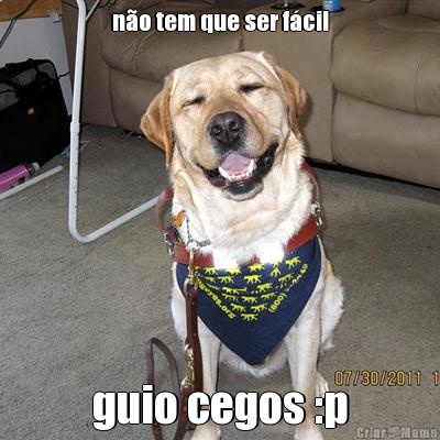 n�o tem que ser f�cil guio cegos :p