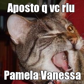 Aposto q vc riu  Pamela Vanessa