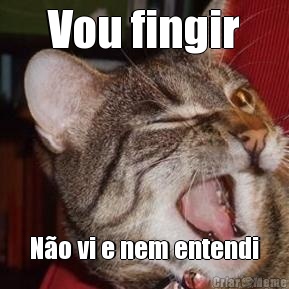 Vou fingir N�o vi e nem entendi