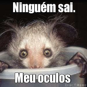 Ningu�m sai. Meu oculos 