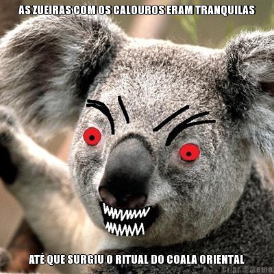 AS ZUEIRAS COM OS CALOUROS ERAM TRANQUILAS AT� QUE SURGIU O RITUAL DO COALA ORIENTAL