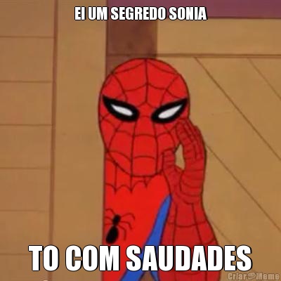 EI UM SEGREDO SONIA TO COM SAUDADES