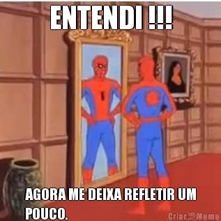 ENTENDI !!! AGORA ME DEIXA REFLETIR UM
POUCO.