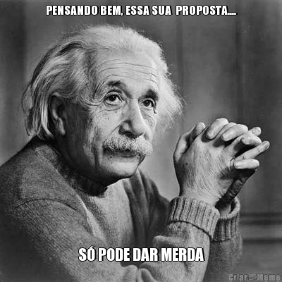 PENSANDO BEM, ESSA SUA  PROPOSTA.... S� PODE DAR MERDA