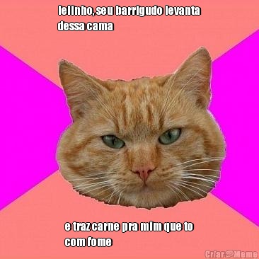 lelinho, seu barrigudo levanta
dessa cama e traz carne pra mim que to
com fome