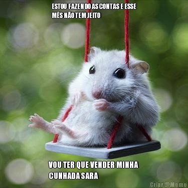 ESTOU FAZENDO AS CONTAS E ESSE
M�S N�O TEM JEITO VOU TER QUE VENDER MINHA
CUNHADA SARA