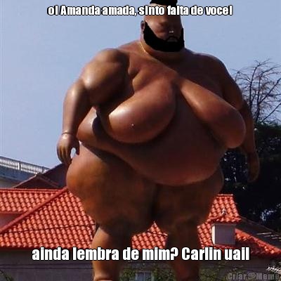 oi Amanda amada, sinto falta de voce! ainda lembra de mim? Carlin uai!