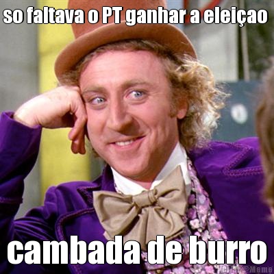 so faltava o PT ganhar a elei�ao  cambada de burro