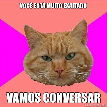 VOC� EST� MUITO EXALTADO VAMOS CONVERSAR