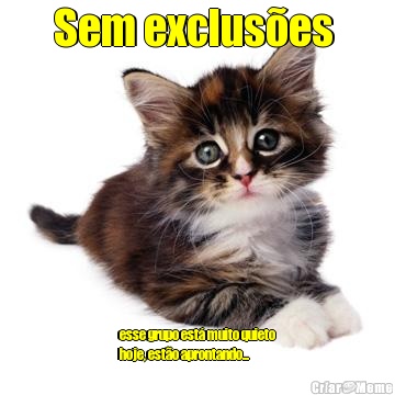 Sem exclus�es  esse grupo est� muito quieto
hoje, est�o aprontando... 