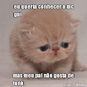 eu queria conhecer o mc
gui mas meu pai n�o gosta de
funk