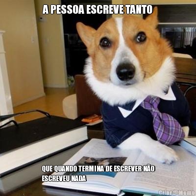 A PESSOA ESCREVE TANTO QUE QUANDO TERMINA DE ESCREVER N�O
ESCREVEU NADA