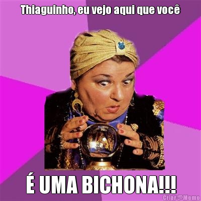 Thiaguinho, eu vejo aqui que voc� � UMA BICHONA!!!