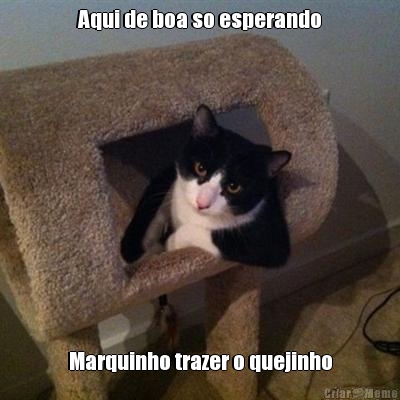 Aqui de boa so esperando Marquinho trazer o quejinho