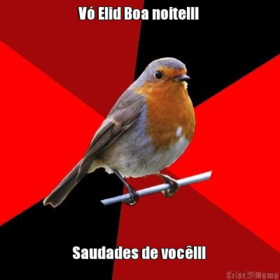 V� Elid Boa noite!!!  Saudades de voc�!!! 