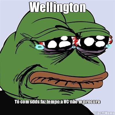 Wellington T� com sdds faz tempo a VC n�o m procura