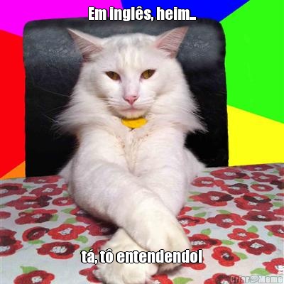 Em ingl�s, heim... t�, t� entendendo!