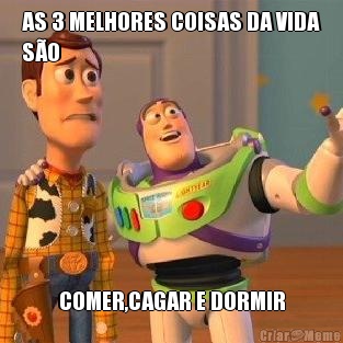AS 3 MELHORES COISAS DA VIDA
S�O COMER,CAGAR E DORMIR