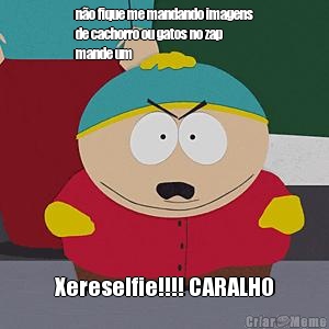 n�o fique me mandando imagens
de cachorro ou gatos no zap
mande um Xereselfie!!!! CARALHO