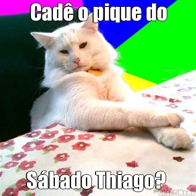Cad� o pique do S�bado Thiago? 