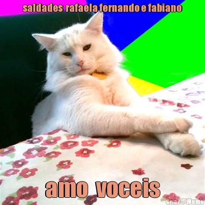 saldades  rafaela fernando e fabiano amo  voceis