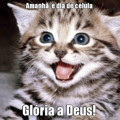 Amanh�  � dia de c�lula  Gl�ria a Deus! 