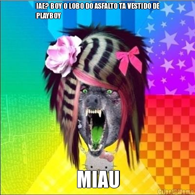 IAE? BOY O LOBO DO ASFALTO TA VESTIDO DE
PLAYBOY MIAU