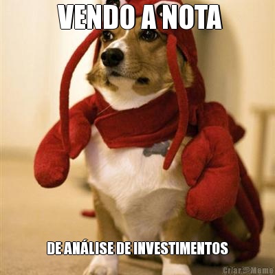  VENDO A NOTA DE AN�LISE DE INVESTIMENTOS