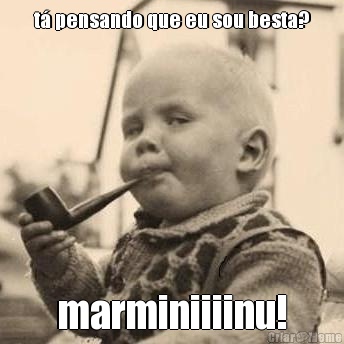 t� pensando que eu sou besta? marminiiiinu!