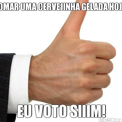TOMAR UMA CERVEJINHA GELADA HOJE! EU VOTO SIIIM!