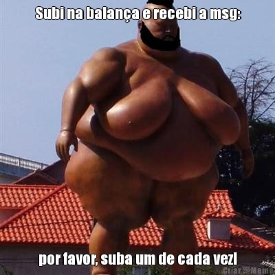 Subi na balan�a e recebi a msg: por favor, suba um de cada vez!