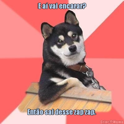 E a� vai encarar? Ent�o sai desse zap zap. 