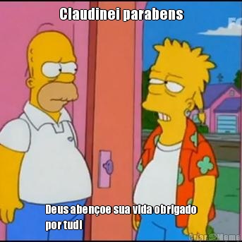 Claudinei parabens Deus aben�oe sua vida obrigado
por tudi