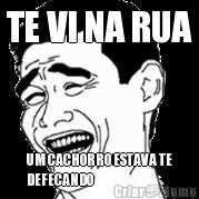 TE VI NA RUA UM CACHORRO ESTAVA TE
DEFECANDO